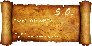 Sperl Olivér névjegykártya